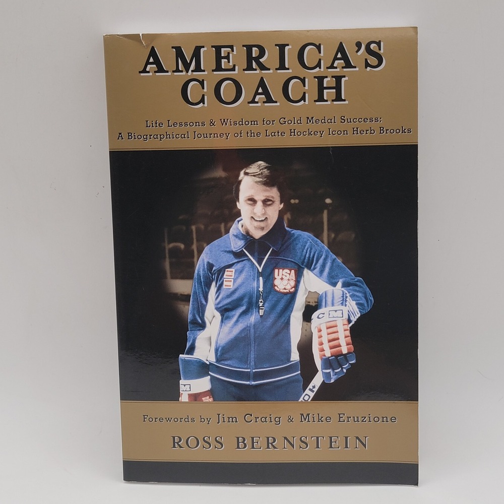 Ross Bernstein America's Coach Paperback‎ 4th Edition Signed Herb Brooks Good